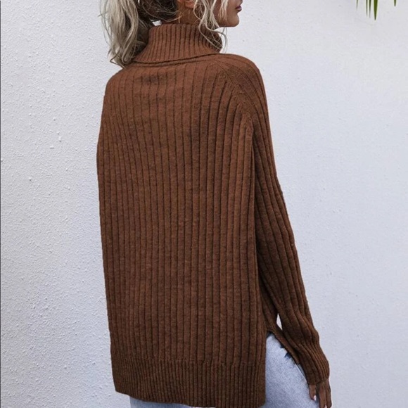 Brown Turtleneck Sweater - Picture 3 of 7